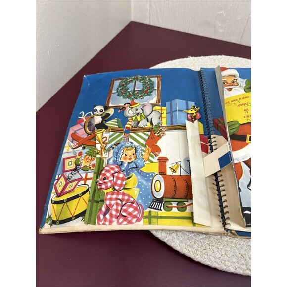 Santa's Workshop Vintage Christmas Pop Up Book White Plains Greeting Card 1951 - Picture 3 of 13